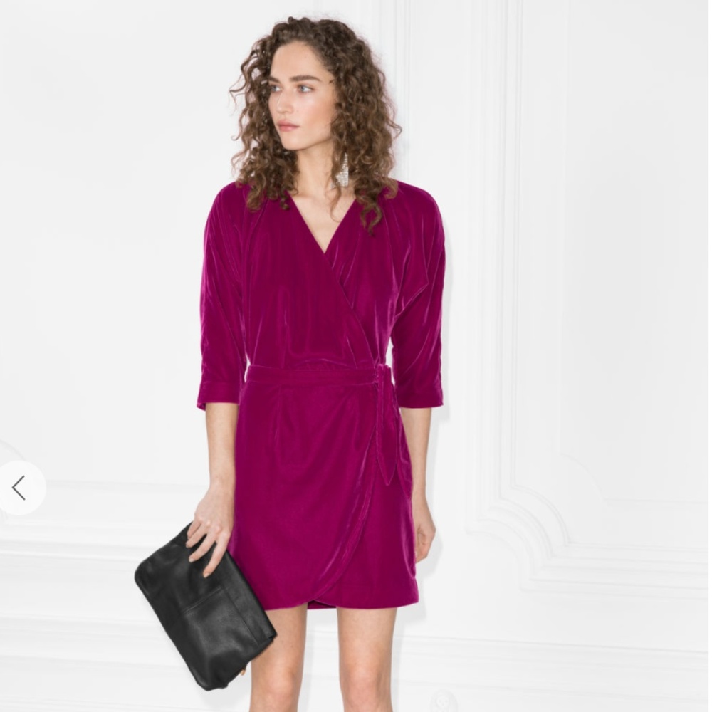 & Other Stories Velvet Wrap Dress - Never Worn